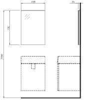 KOLO TWINS zrcadlo 60x70x2,6 cm 88458000
